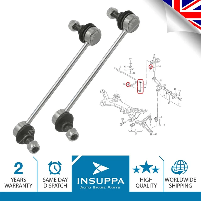 2x Stabilizer Anti Roll Bar Drop Link Front Axle Right Left For Ford Galaxy