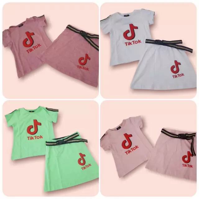 2022 summer Kids Girls Top Skirt set 2 pcs Summer Holiday Outfits  Age 4 to 13