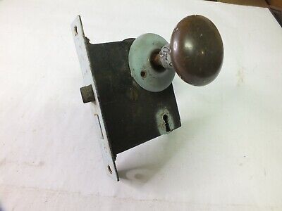 Door Knobs With Mortise Handle Set With Back Plate Mid-century Vintage