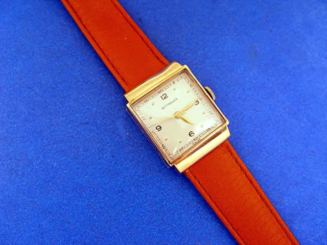 *SERVICED* ESTATE SALE MEN WITTNAUER(by LONGINES) 40's EXCELLENT 10K R.G.P. CASE