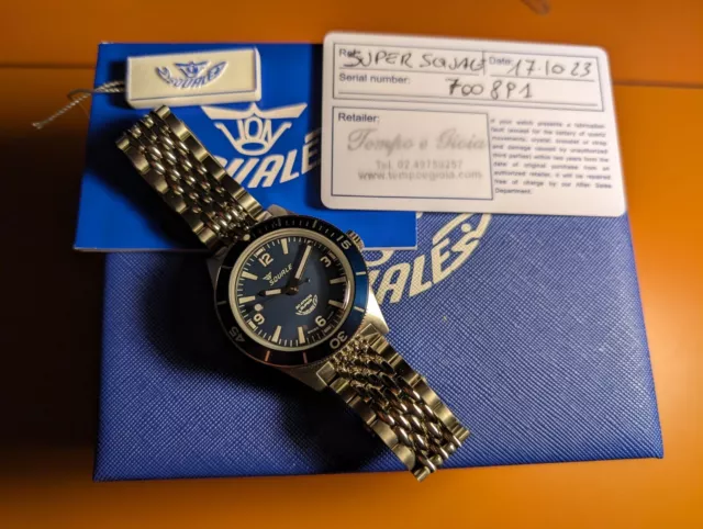 Orologio Squale Super Arabic Numerals Blue acciaio SUPERMBLBL.RLBL