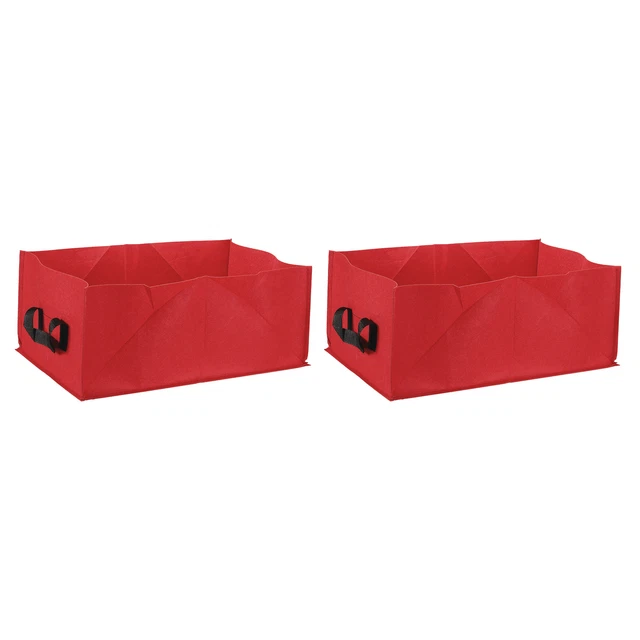 2Stk Stoff Pflanze wachsen Taschen mit Griffen, 19,7"x11,8"x7,9" Töpfe, rot