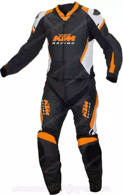 KTM Tuta in Pelle da Moto Da Corsa Uomo Motociclo Pelle Giacca Pantaloni 48,58