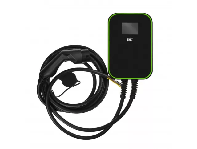 Verde Celular Estación de Carga 22kW 3 Fases 32A Tipo 2 5 Metros Longitud Cable