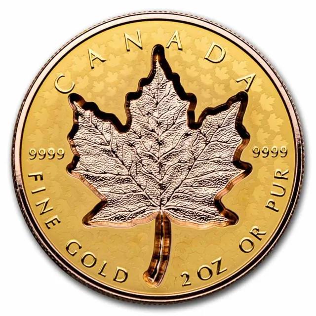 2022 Canada 2 oz Gold $200 Super Incuse Gold Maple Leaf - SKU#250876