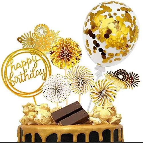 IZOEL OR DÉCORATION Gâteau Anniversaire Joyeux Anniversaire Cake Topper  Fans  EUR 19,01 - PicClick FR