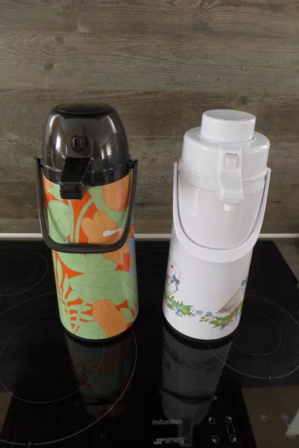 2 Stück, große Isolierkanne, Pumpkanne, Kaffeespender, Thermokanne, TOPzustand
