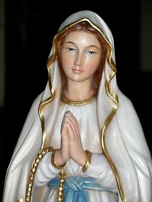 Beautiful New Virgin Mary Baby, Lourdes Madonna Mary Wood Carved