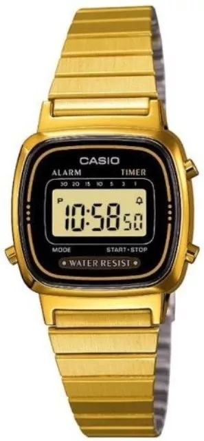 Casio LA-670WGA-1DF Orologio Donna polso Vintage Nuovo Crono Sveglia Calendario