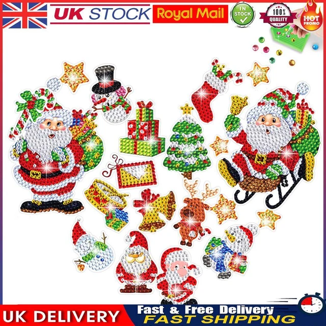 2PCS Gem Art DIY Craft Kit Goods Diamond Painting Sticker Christmas for Kid Gift