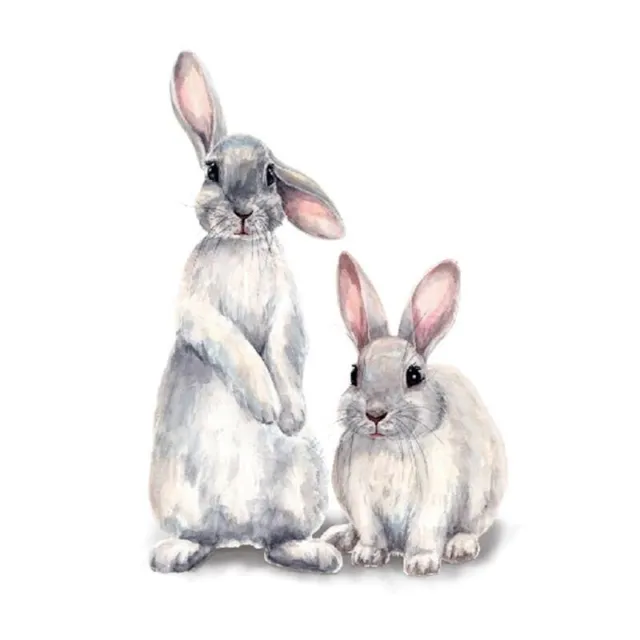 Cute Painted Two Rabbits Wall Sticker,Vinyl Art Removable Decal Mural Home Decor
