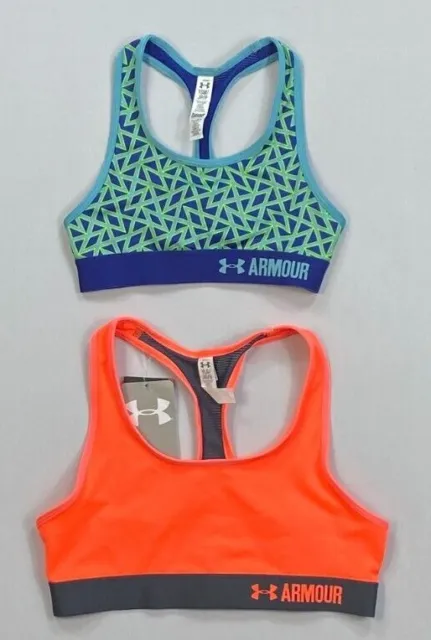 Girl's Youth Under Armour HeatGear UPF 30 Fitted Racerback Sports Bra