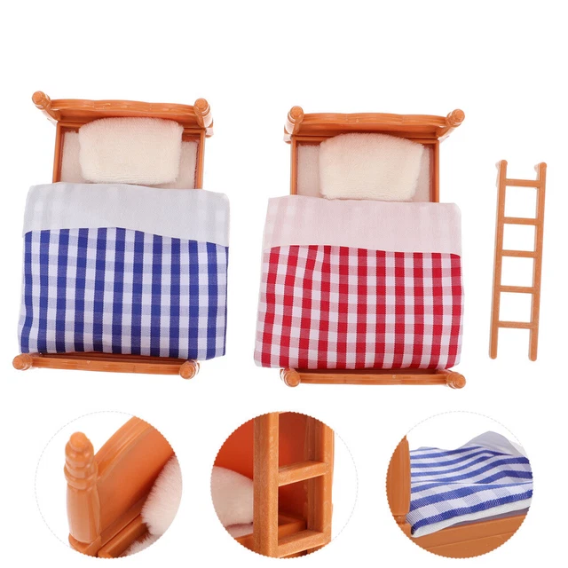 1 pieza Práctica Simulación Literas Creativas Mini Camas Casa de muñecas Piso