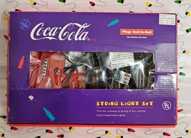 1999 Coca-Cola String Light Set Bottles & Vending Machines 12’ String