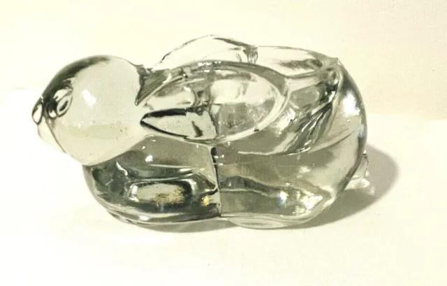 Vintage Clear Glass Bunny Rabbit Indiana Glass Votive / Tea Light / Paperweight