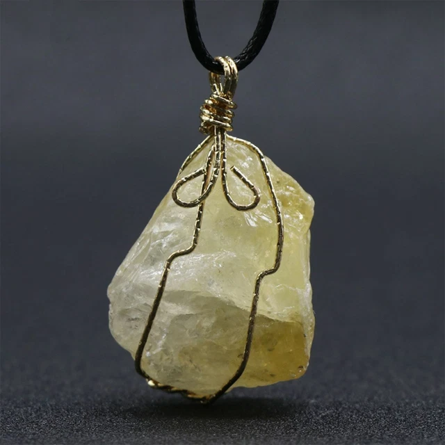 Natural Gemstone Necklace Chakra Stone Pendant Energy Healing Crystal with Chain 10