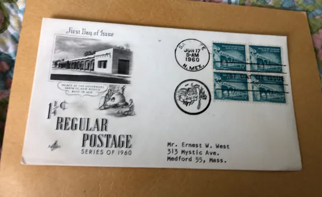 Us Fdc First Day Of Issue "Palace Of The Governors" 6-17-1960