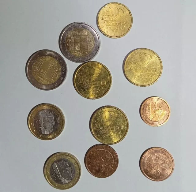 MONEDAS CIRCULADAS EURO ANDORRA de 1, 2, 5, 10, 20, 50 cent y  1€ , 2€
