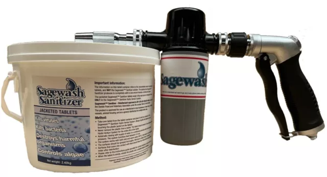 New Sagewash Sanitizer Disinfectant/Cleaner Dog Kennels NEW TRIGGER Starter Pack