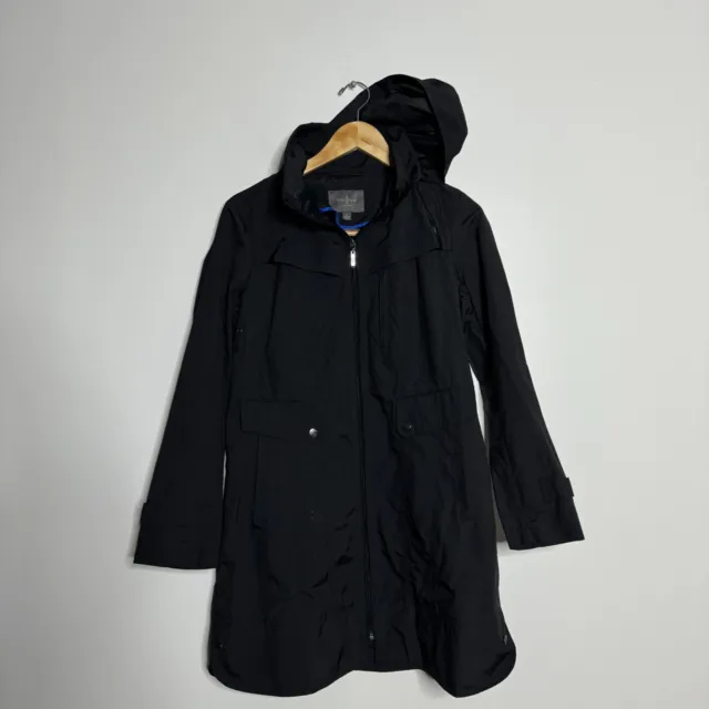 Cole Haan Jacket Womens Hooded Long Navy Blue Small