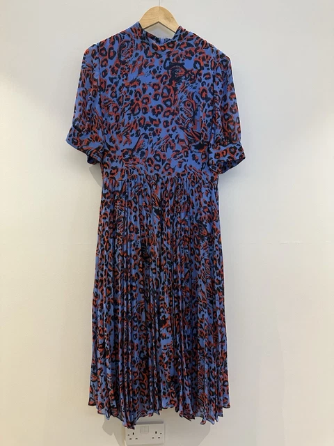 whistles mini leopard pleated dress Purple/Multi Animal Cheetah Pleated Dress | WHISTLES