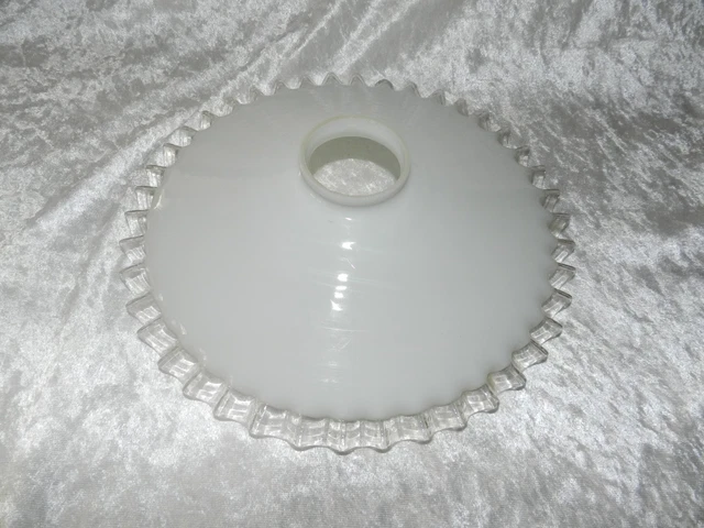 Ancienne Suspension Lustre Abat-jour Dentelé - Déco Vintage