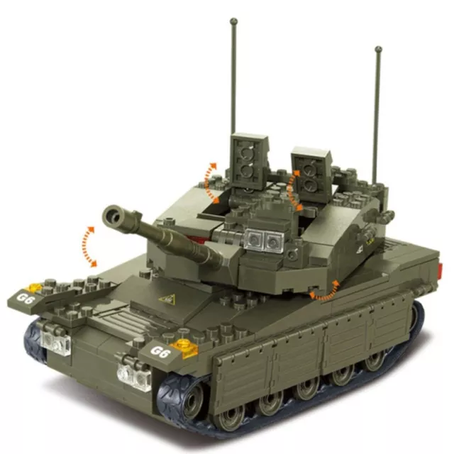 Building Blocks MOC Military Merkava Main Battle Tank Bricks Model Kids DIY Toys