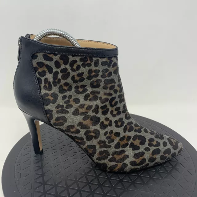 Adrienne Vittadini Ankle Booties Womens Size 8 Shoes Animal Print Leopard Heels