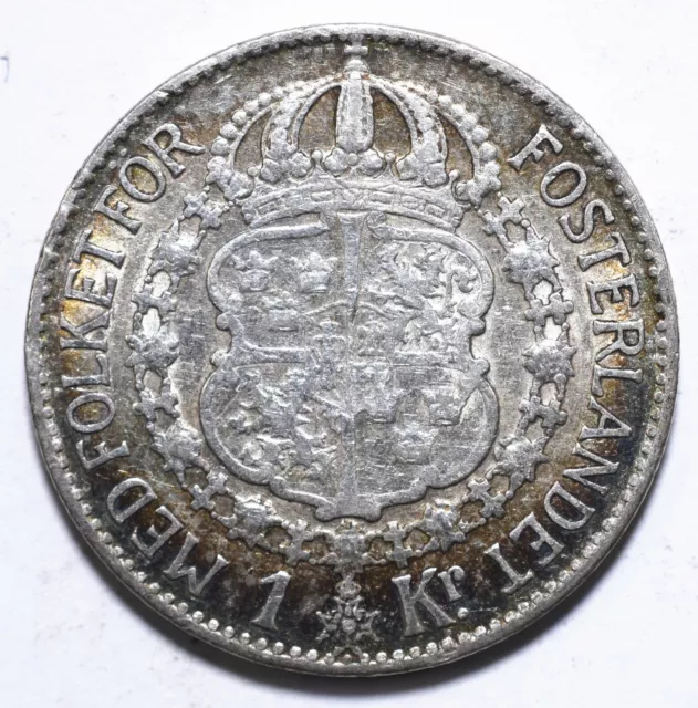 1939, Sweden, 1 Krona, Gustaf V, VF, Silver, KM# 786 [Lot 803]