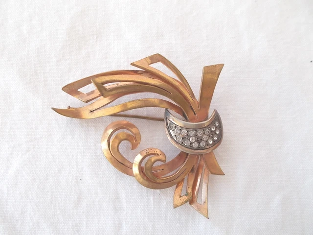 Ancienne broche en strass années 50'- 60' antique jewelry brooch
