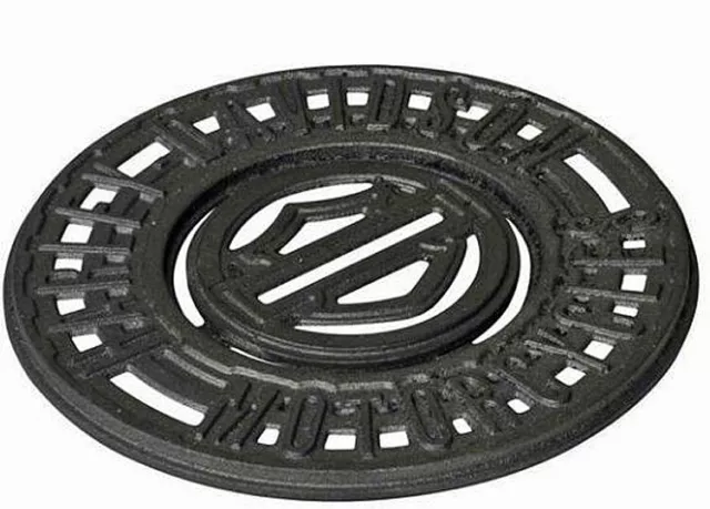 Harley-Davidson Bar & Shield Cast Iron Trivet | Removable Coaster - HDL-18593