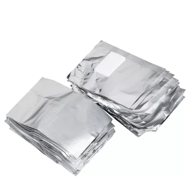 50 × Nail Art Aluminium Foil Soak Off Acrylic Gel Polish Nail Wraps Remover 3