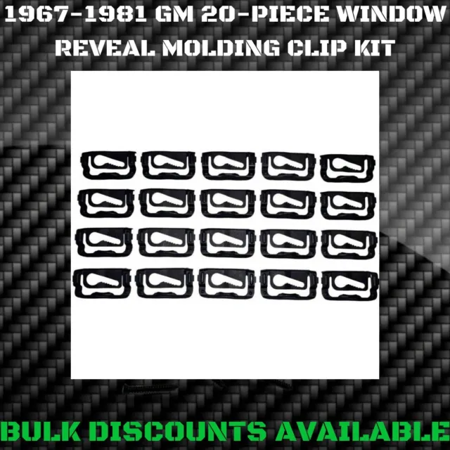 1967-1981 El Camino SS Rear Glass Window Windshield Molding Trim Reveal Clips GM