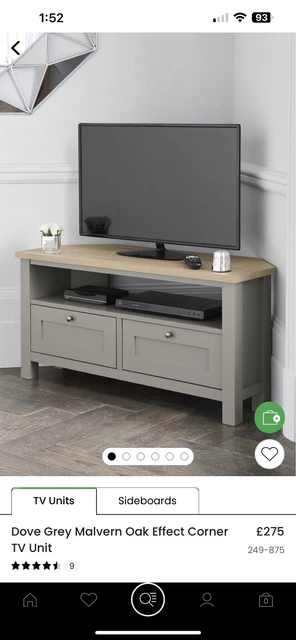 NEXT MALVERN DOVE Grey Corner TV Unit Used 50.00 PicClick UK