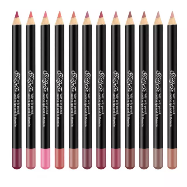 fr 12-color Lip Gloss Pen Natural Matte Lip Shape Paint Pen Waterproof Make Up T