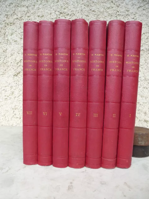 Histoire DE FRANCE populaire Henri MARTIN 7 tomes illustrés Librairie FURNE 1885