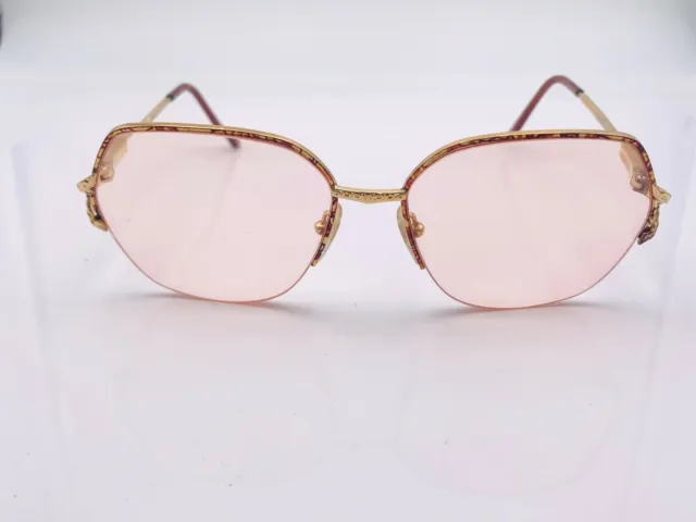 Vintage Joan Collins J-526 Brown Gold Metal Oval Sunglasses FRAMES ONLY