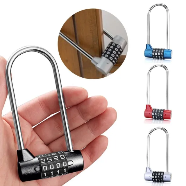 Lengthened Shackle Lock Gym Door Lock 4 Digit Combination Lock Password Padlock