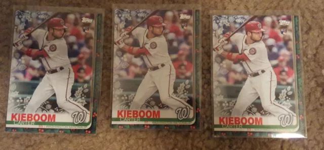 2019 Topps Holiday Baseball CARTER KIEBOOM Rookie #HW160 MINT LOT OF 3