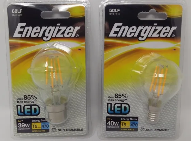 4w = 40w LED Energizer Filament Golf Runde Glühbirne Lampe BC B22 SES E14