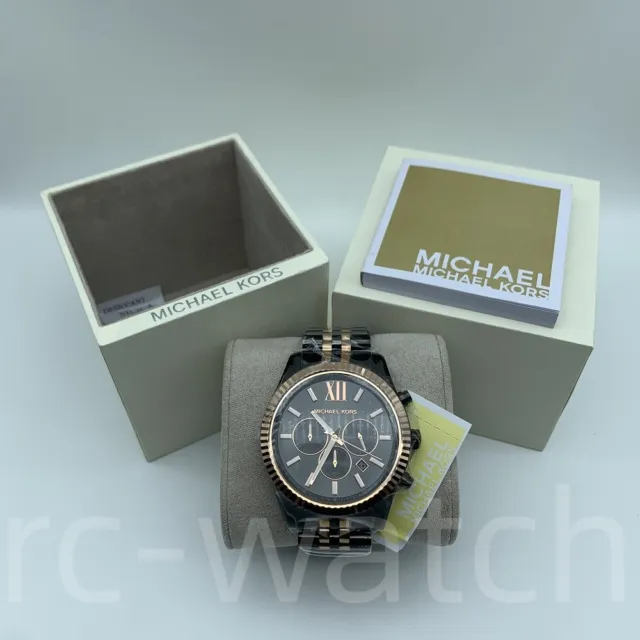 New Michael Kors MK8561 Lexington Chronograph Two-Tone Grey Quartz Men's Watch