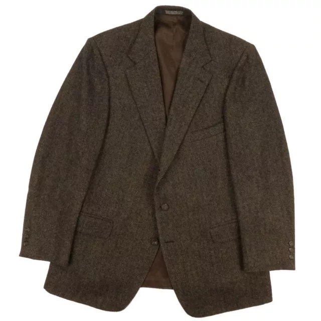 MAX'S MEN'S STORE Vintage Brown Herringbone Tweed Sport Coat (Approx. Size 40L)