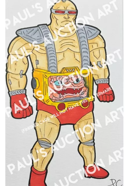 Paul’s Auction Art Card Print KRANG Android Body TMNT Cartoon Signed PC Cicoria