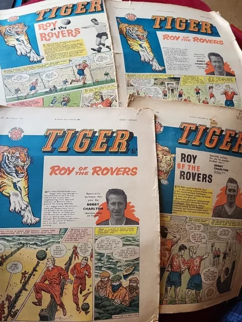1961 Tiger Roy of the Rovers comic bundle