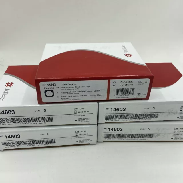 25 Hollister 14603 Flextend oblea ostomía barreras cutáneas 2,25 (57 mm) 5 cajas de 5