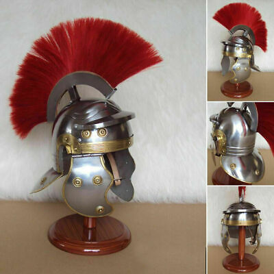 Trojan Médiévale Grec Corinthien Casque Rouge Plum Romain Knight Gaulois Trojan Gift 
