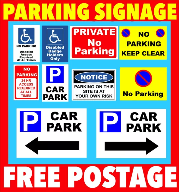 No Parking Signage  Plastic Sign or Sticker, - Private, Driveway, Disabled