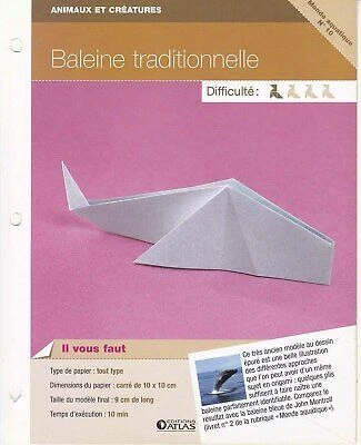 ORIGAMI FOLDING AQUATIC Paper Spec Sheet 10 Traditional Whale £1.28