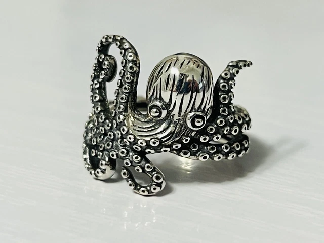 Sterling Silver Octopus Cocktail Ring