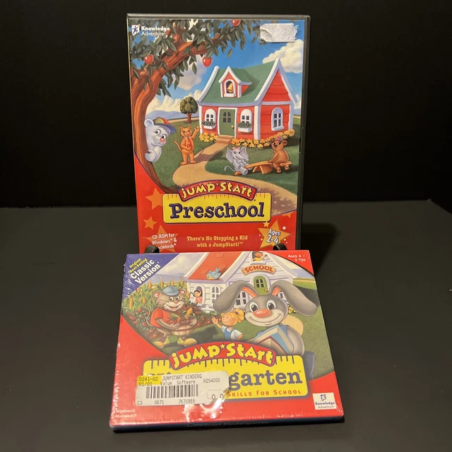 LOT OF 2 JumpStart Preschool & Kindergarten Classic Versions for PC